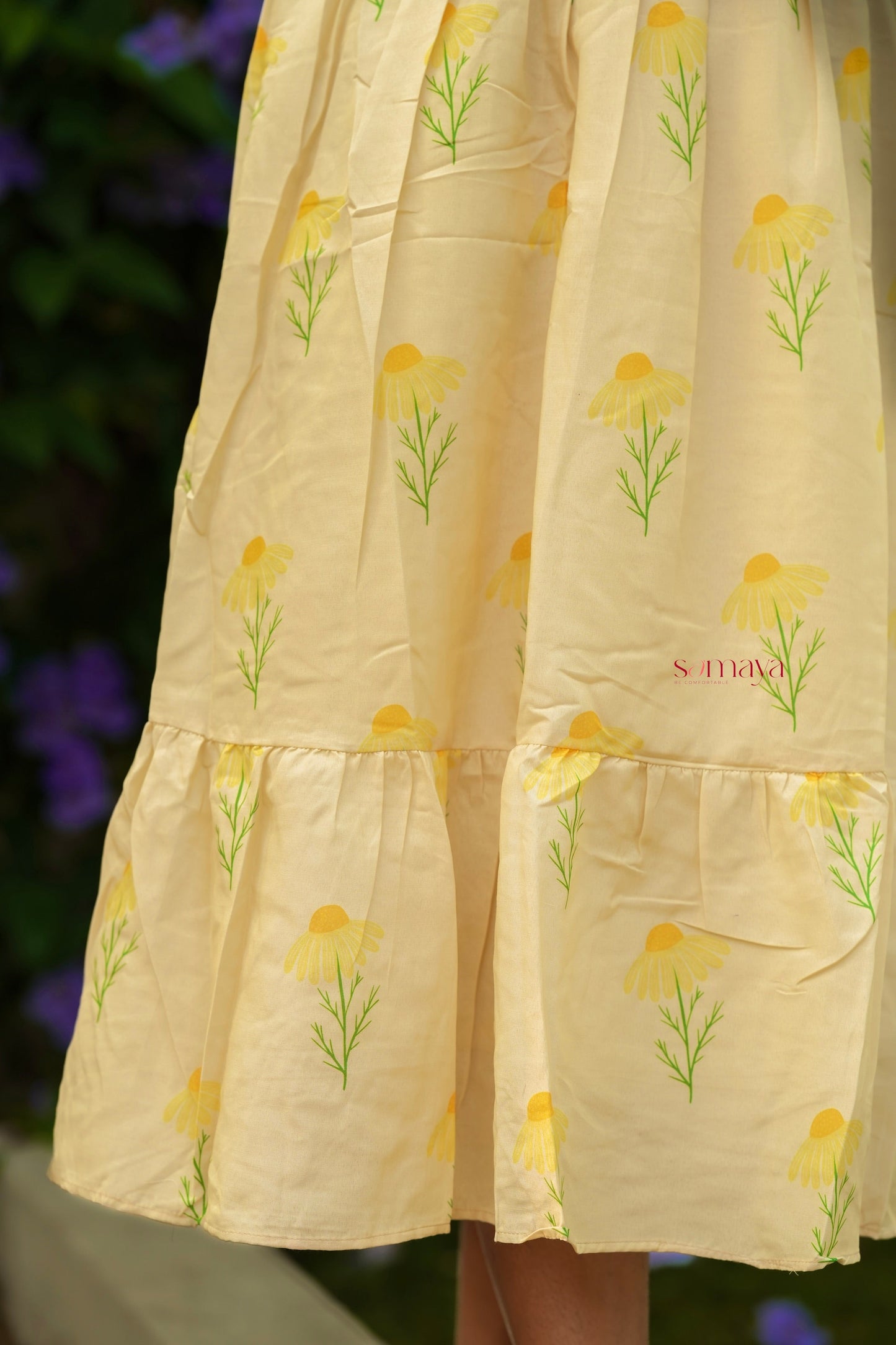 Nila cotton blend  Dress With Lining( no iron dress)
