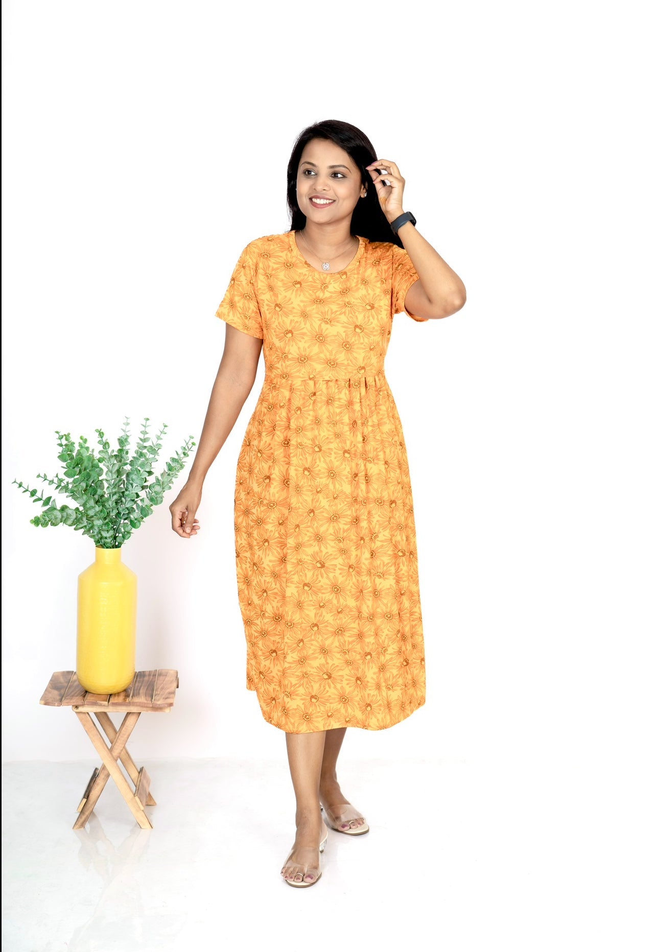Midi sunflower Light Weight Dress
