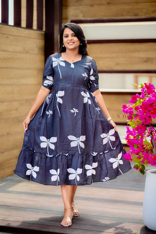Flora Black Dress With Lining( SPECIAL SALE PRICE )