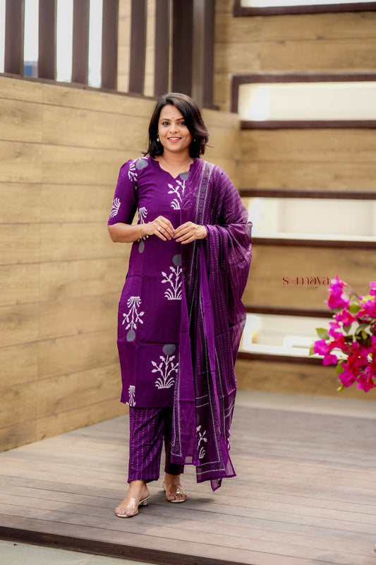 Anjali  cotton 3 piece kurta set of 3 ( ready to dispatch)
