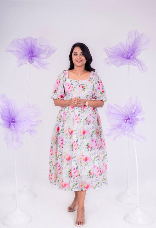 Aradhya  casual  Dress With Lining "Non-Maternity & maternity Feeding-Friendly Dress"