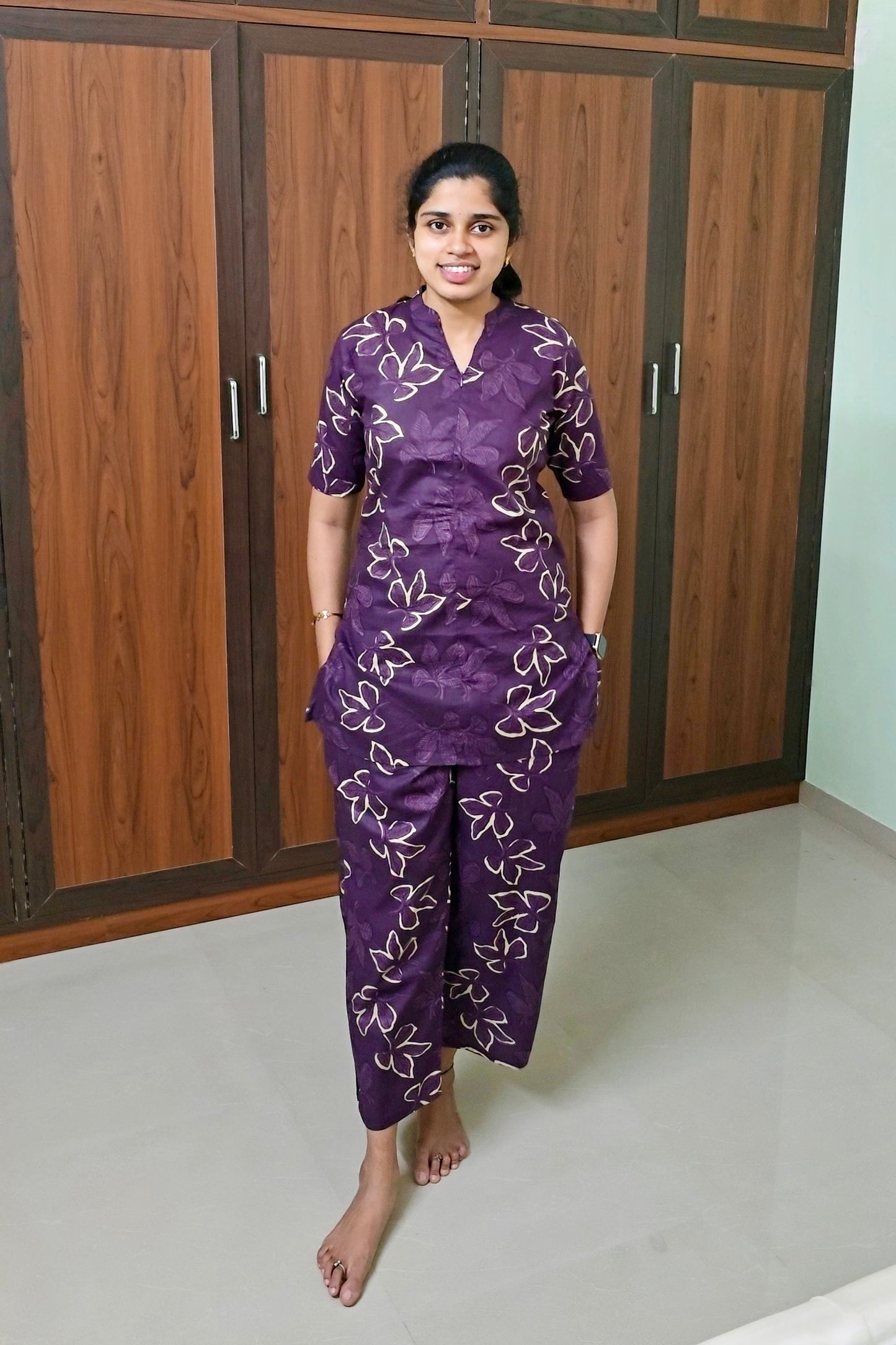 THEERA-Purple Night Co-ord Set