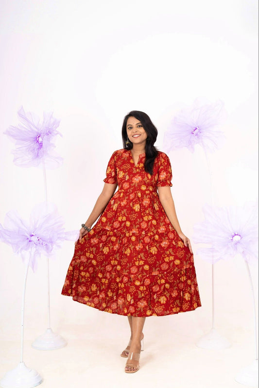 Senthoora casual dress With Lining