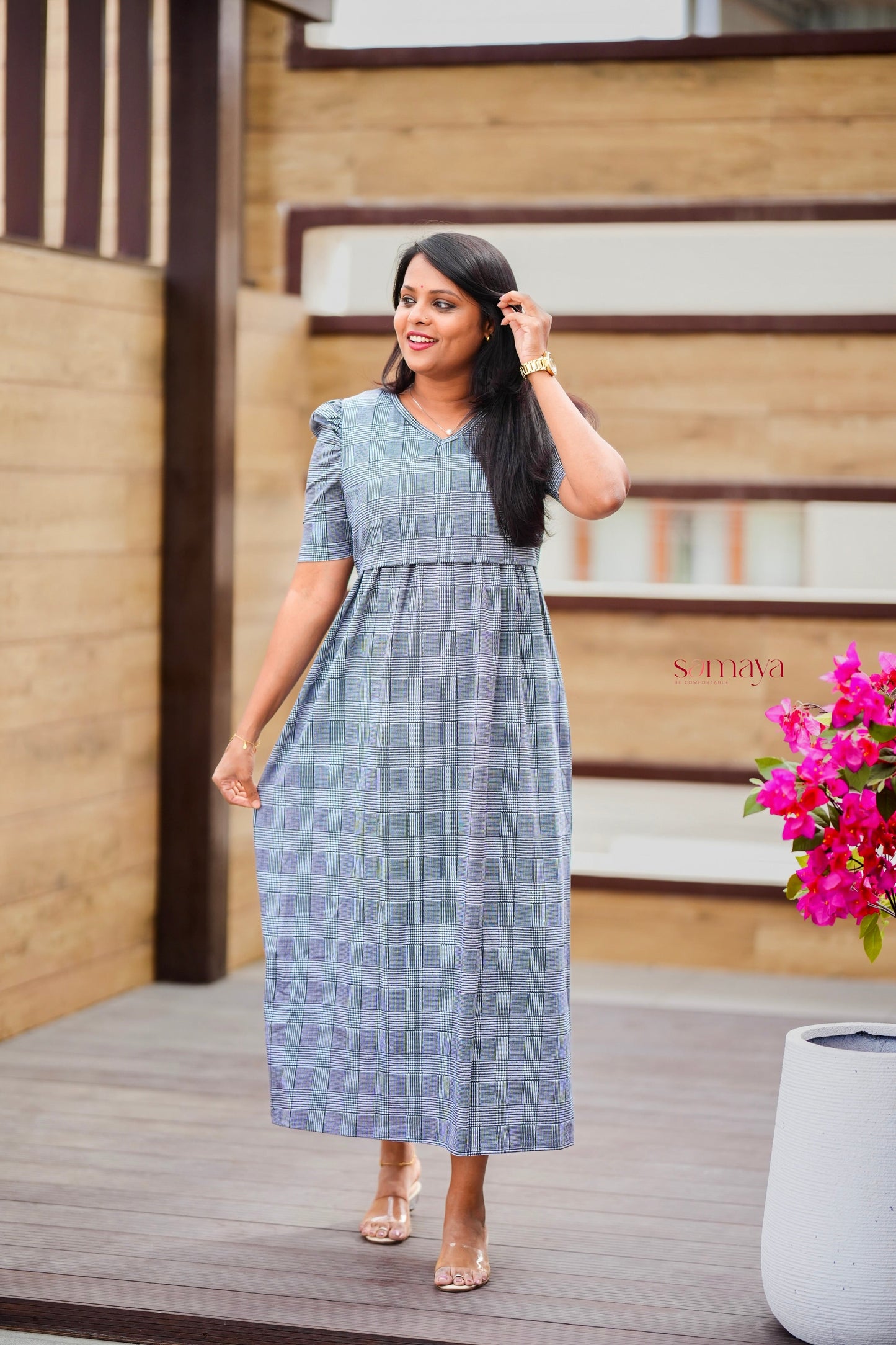 Maxi kite checked medium  Weight Dress