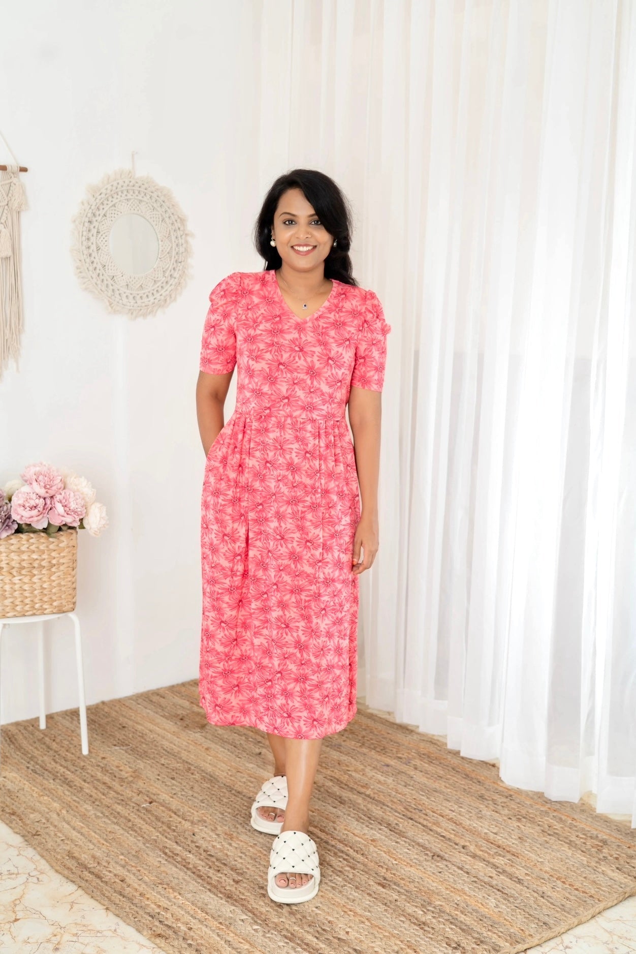 Midi Sunflower Light Weight Dress summer collection