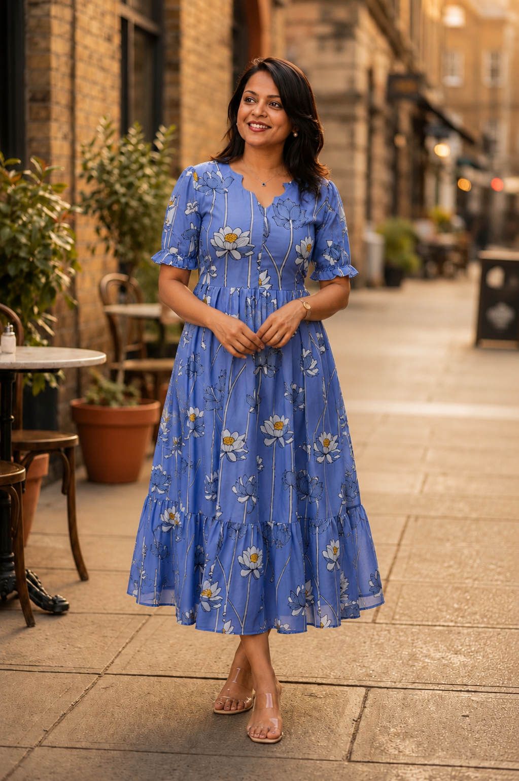 Sanya georgette casual  Dress With Lining ( No-Iron Everyday Dress)