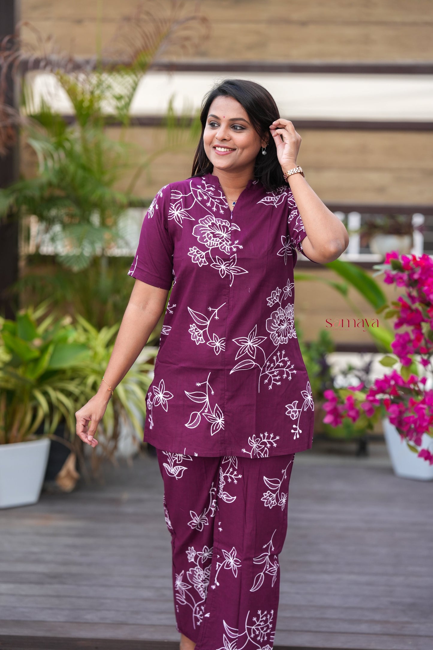 Theera - wine  day to night  Co-ord Set