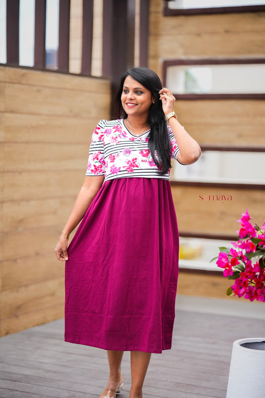 Riya Calf length  Dress( medium  thickness )