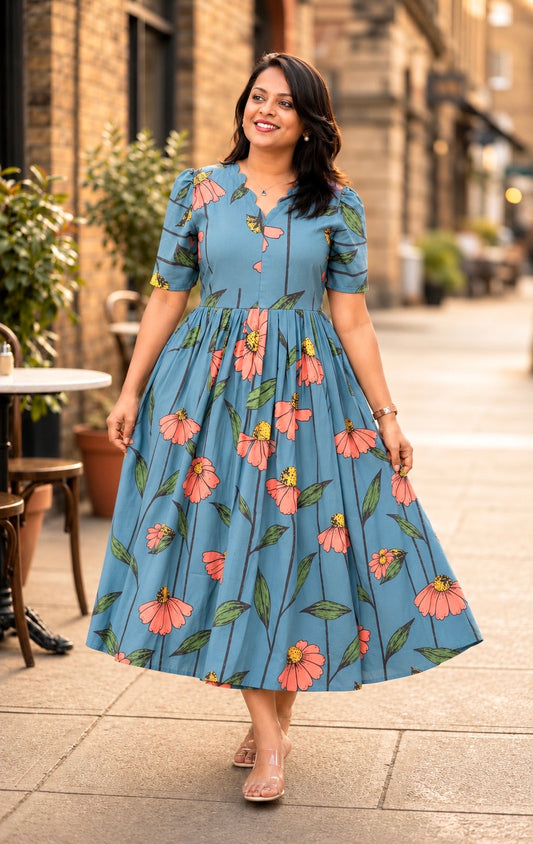 Deeksha  georgette casual  Dress With Lining ( No-Iron Everyday Dress)