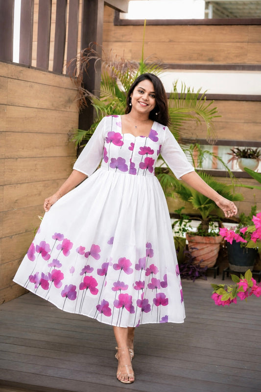 Aura georgette casual  Dress With Lining ( No-Iron Everyday Dress)