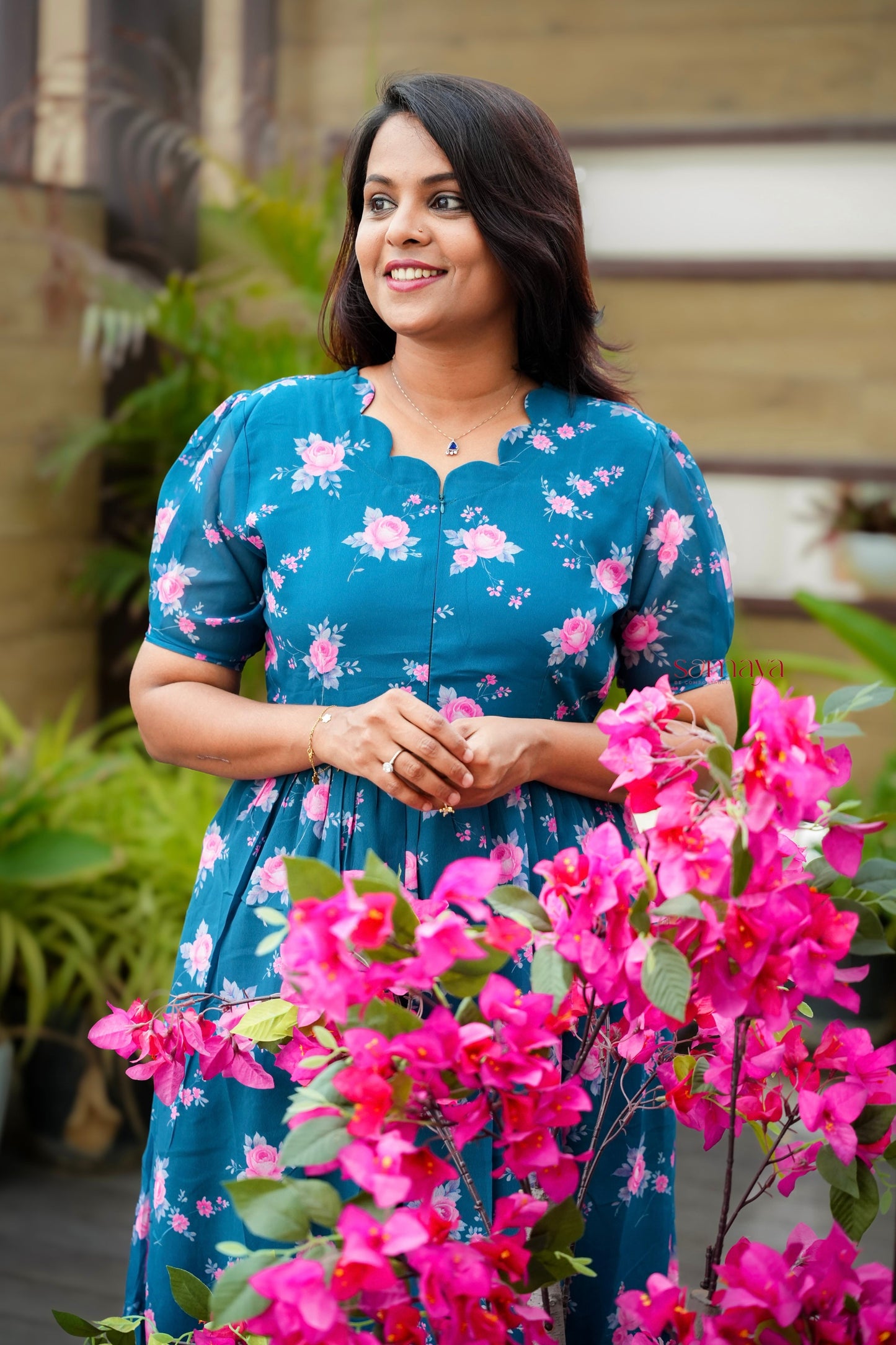 Ruhi georgette casual  Dress With Lining ( No-Iron Everyday Dress)