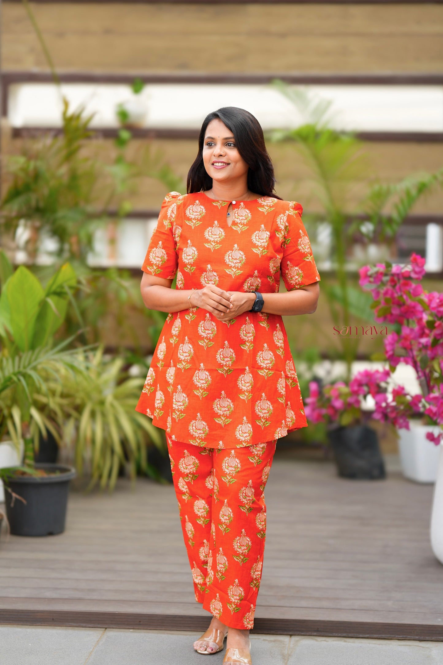 Nila-Orange flower co-ord set