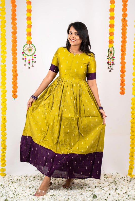 Yamuna  Dress With Lining (neck changed) ( ready to dispatch)