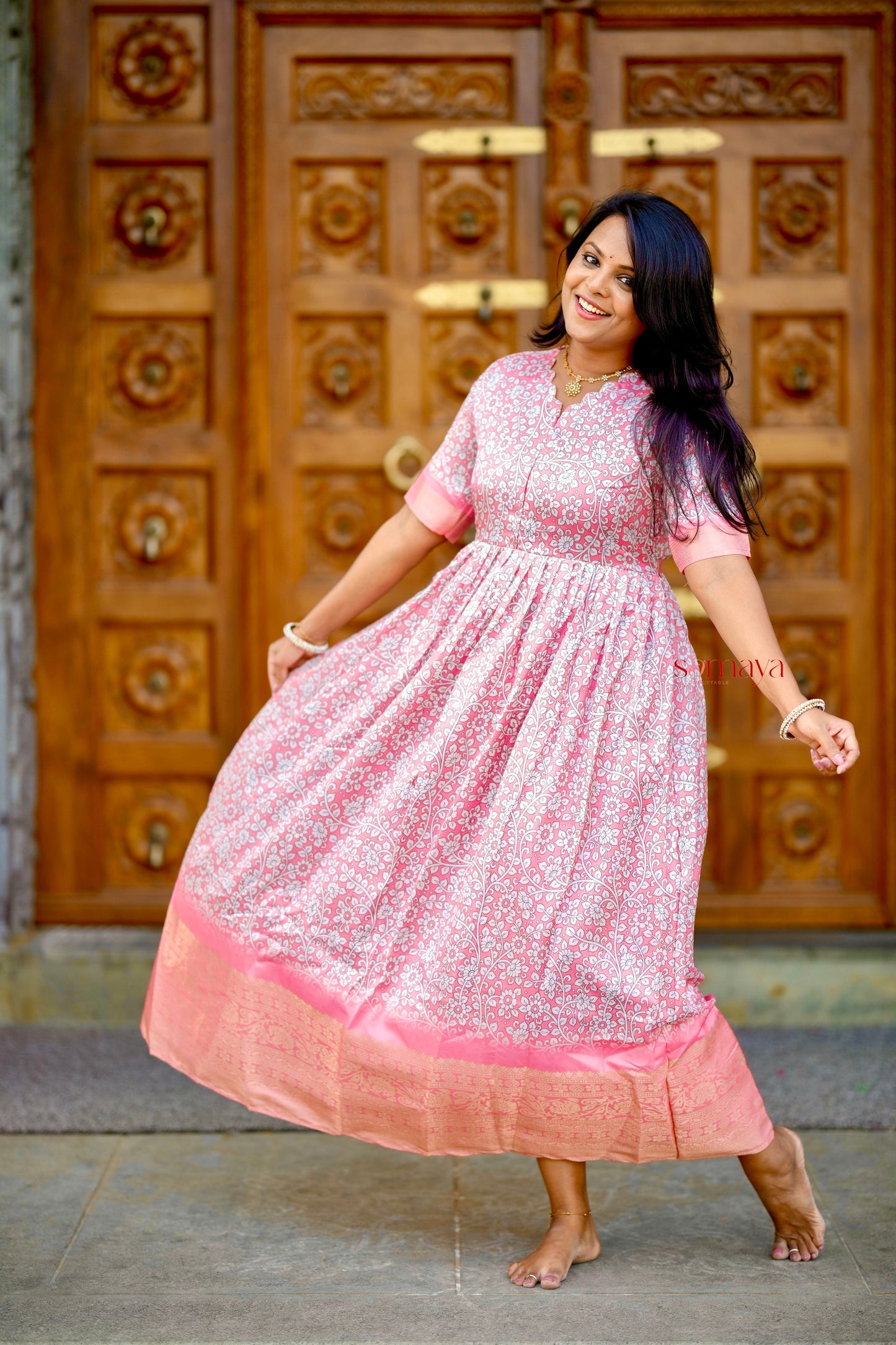 Vennila soft silk Dress with Lining ( ready to dispatch)