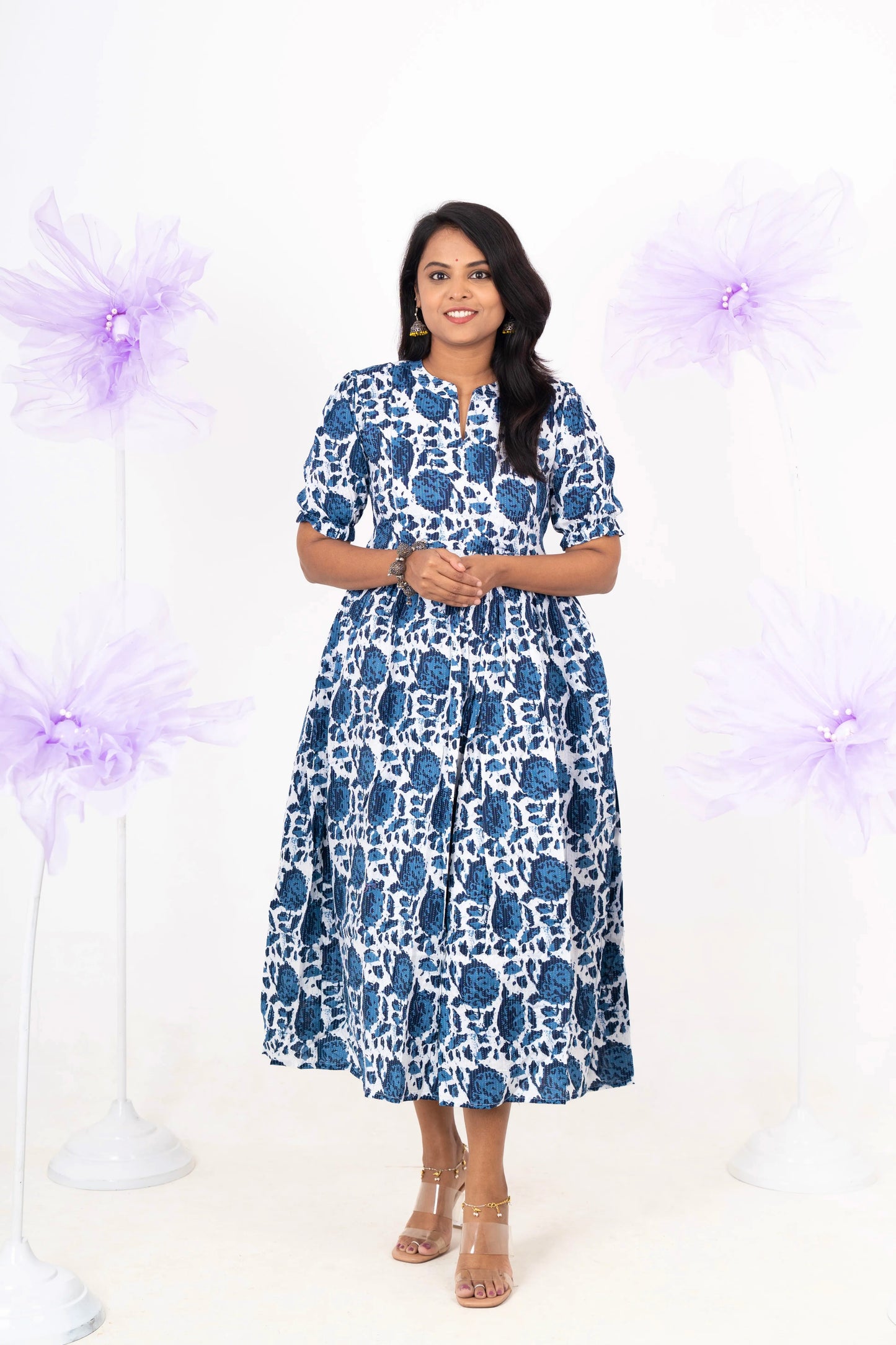 Anya casual  Dress With Lining Non-Maternity & Feeding-Friendly Dress
