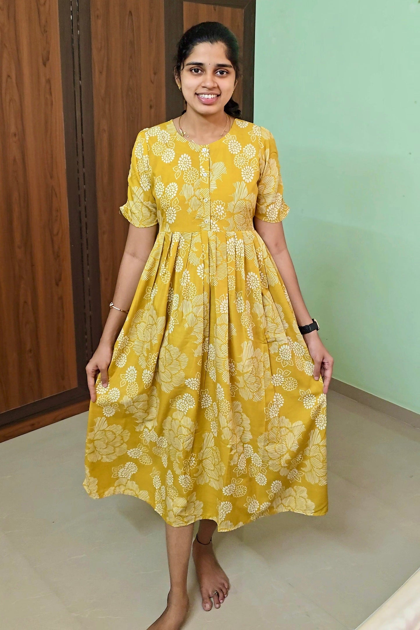 Sunshine-2  Day to Night Dress Without Lining( Wrinkle-Free Cotton blend Dress)