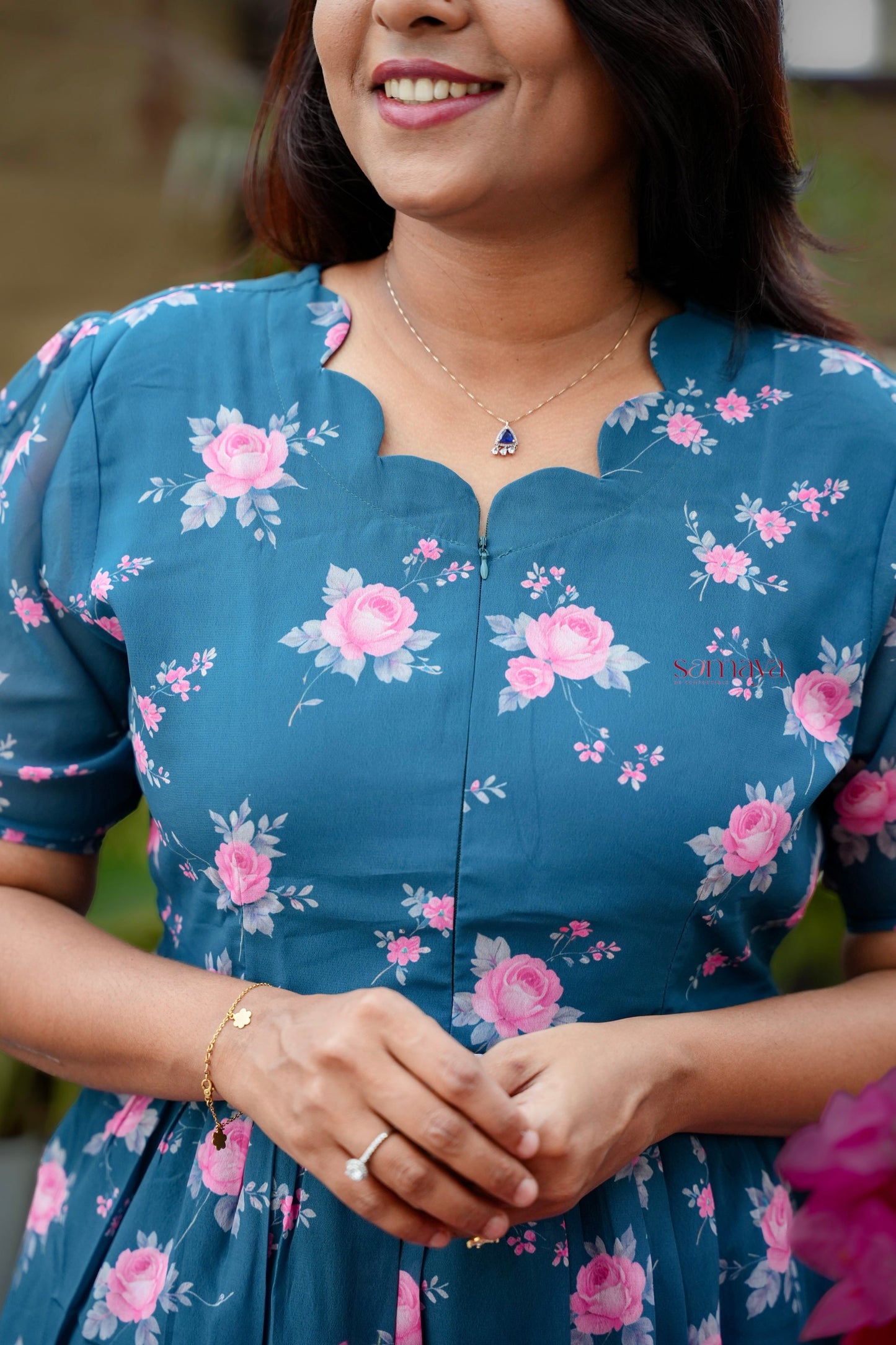 Ruhi georgette casual  Dress With Lining ( No-Iron Everyday Dress)