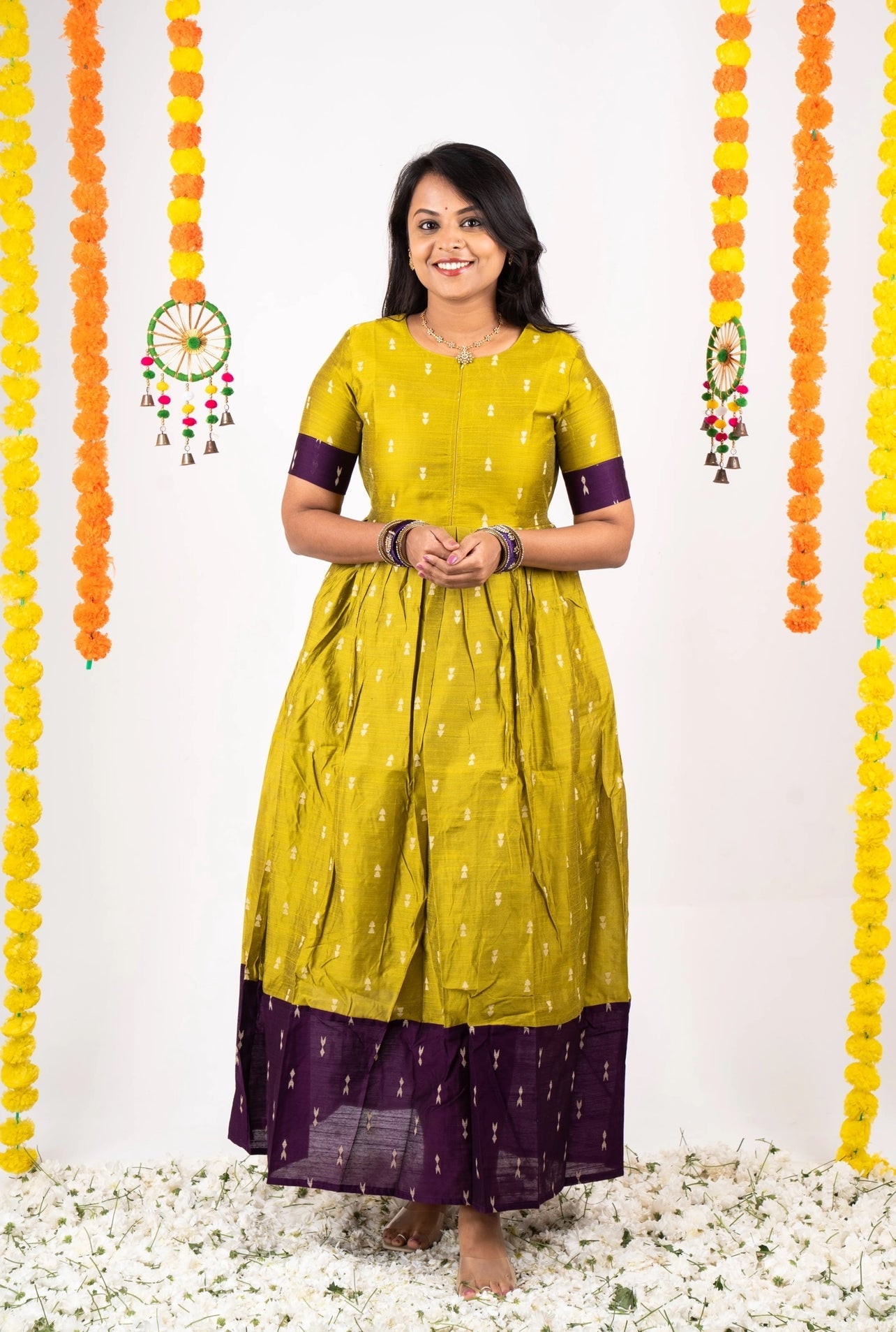 Yamuna  Dress With Lining (neck changed) ( ready to dispatch)