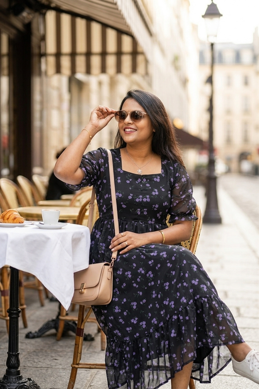 Shri georgette casual  Dress With Lining ( No-Iron Everyday Dress)