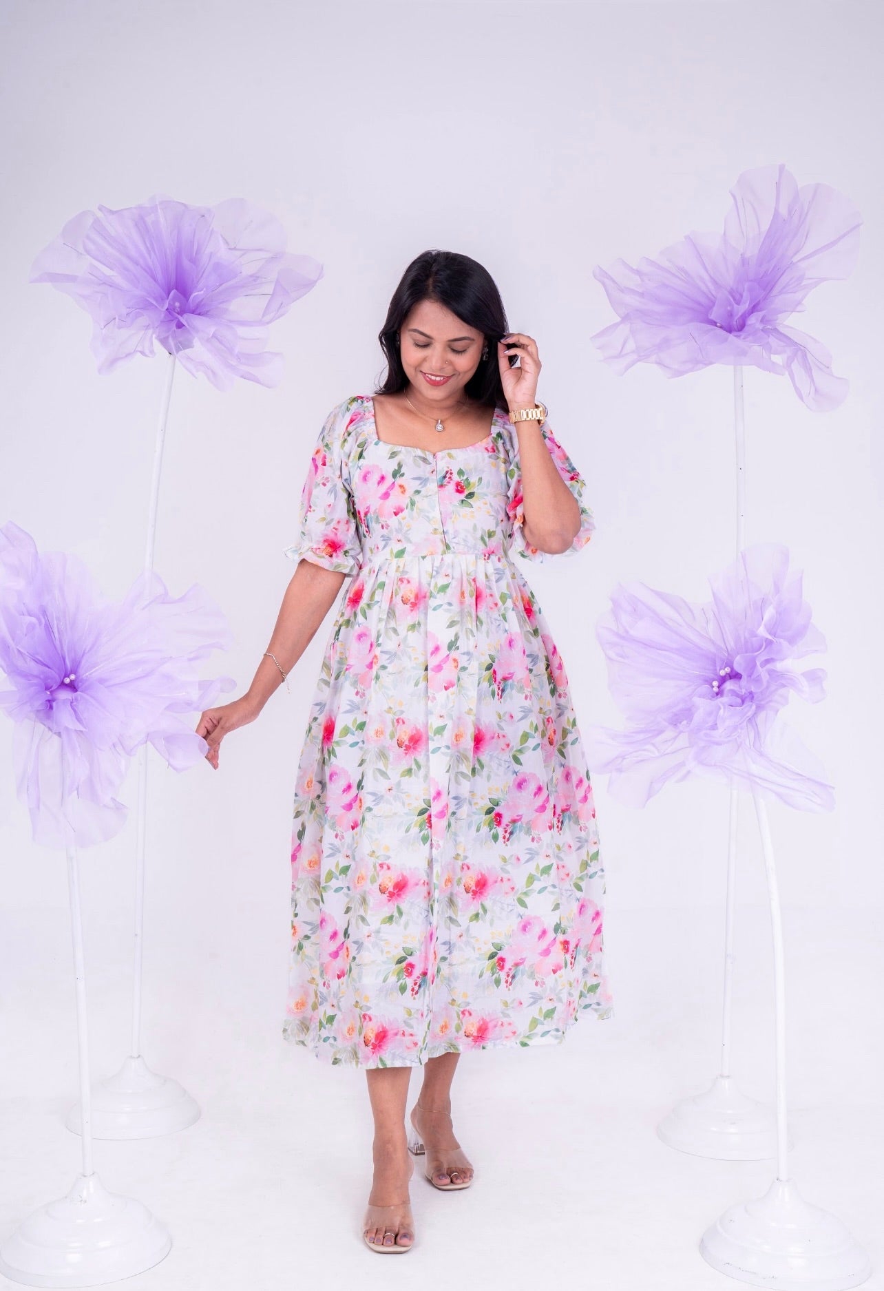 Aradhya  casual  Dress With Lining "Non-Maternity & maternity Feeding-Friendly Dress"