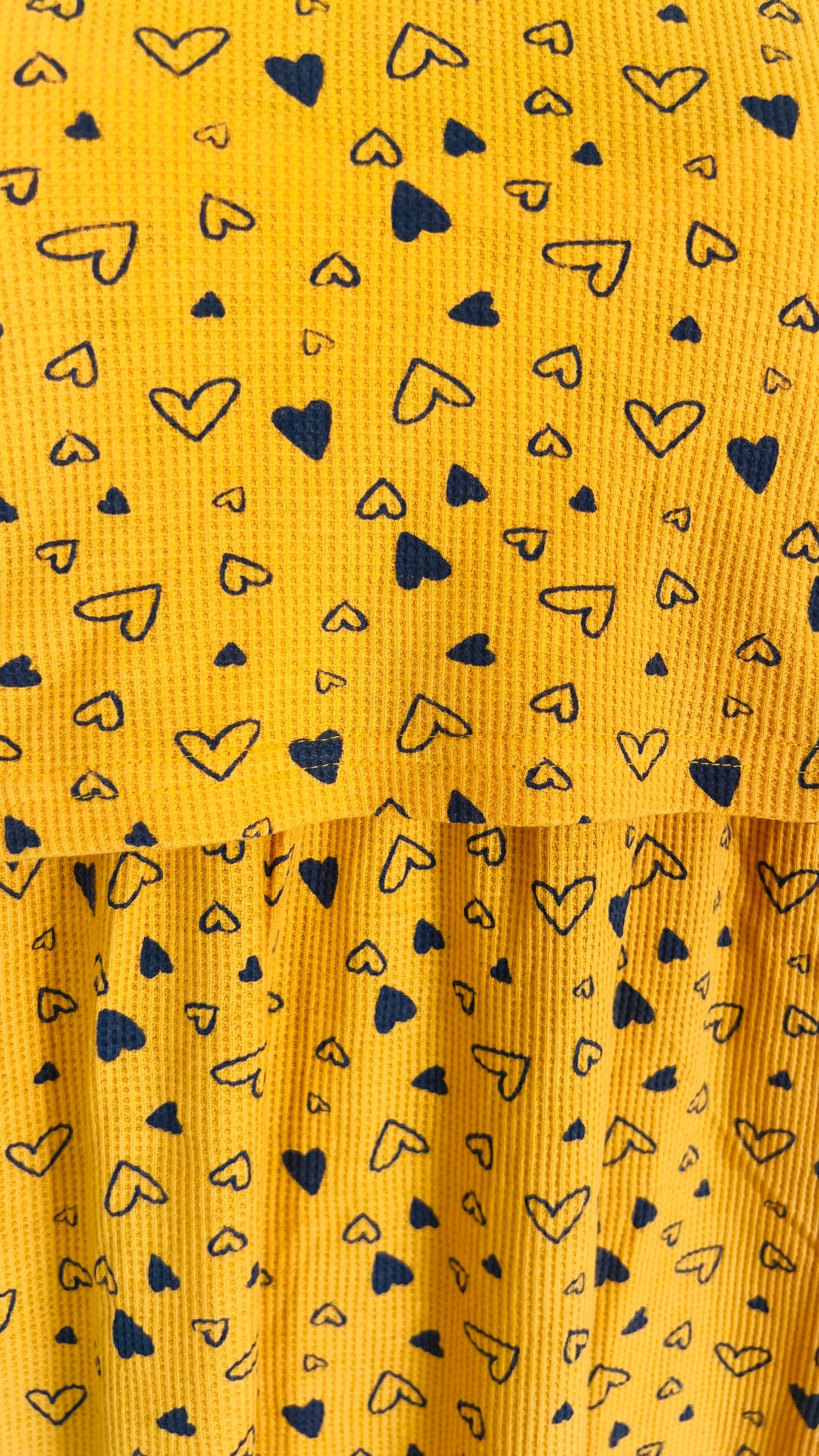 Calf Length Yellow Waffle Light Weight Dress