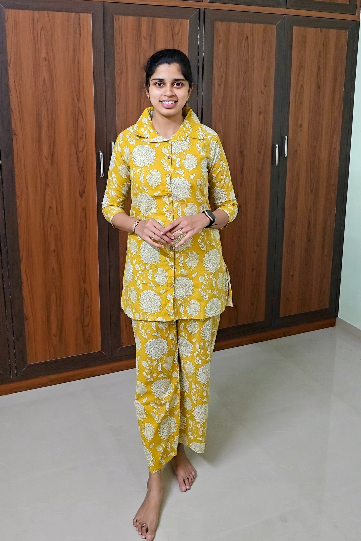 Swara- Yellow floral co-ord  Set