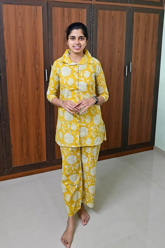 Swara- Yellow floral co-ord  Set
