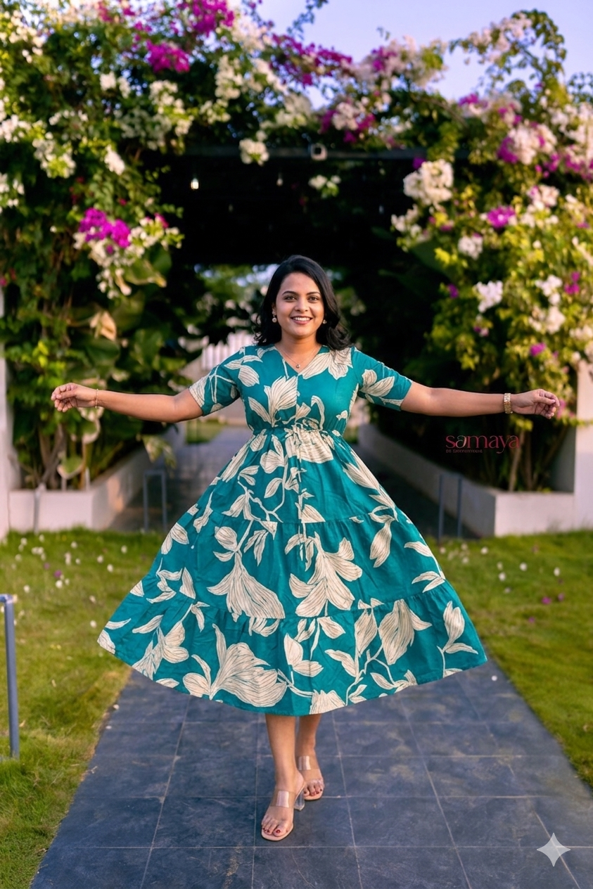 Theera Sky Casual Dress With Lining