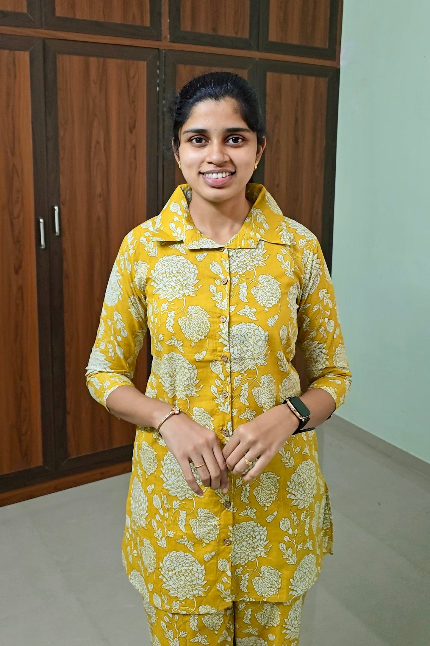 Swara- Yellow floral co-ord  Set