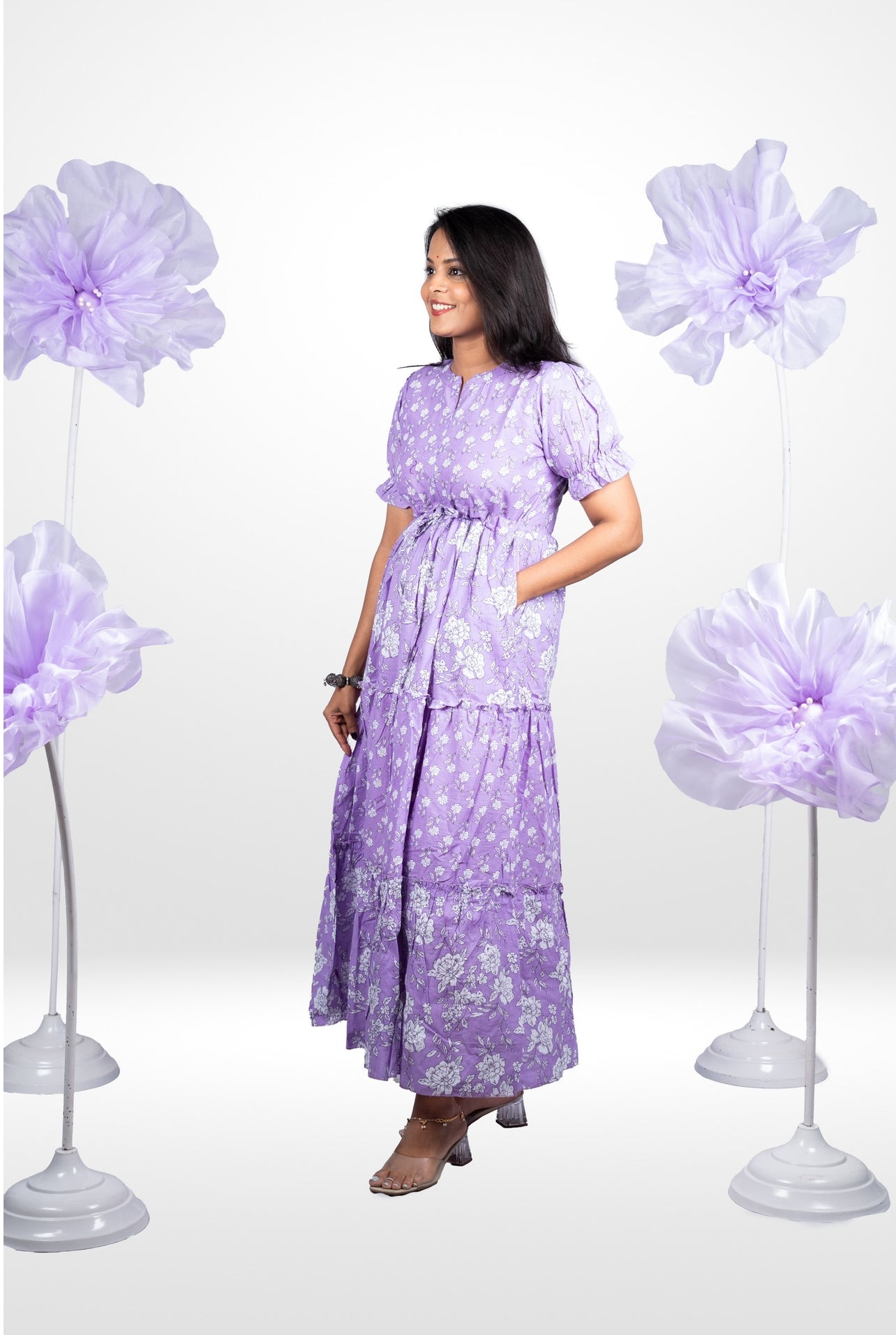 Thangam  casual Maxi Dress With Lining