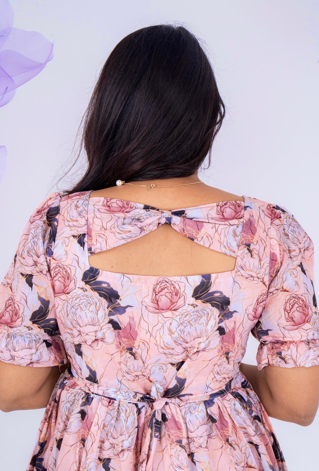 Rose gold casual  Dress With Lining ( No-Iron Everyday Dress)