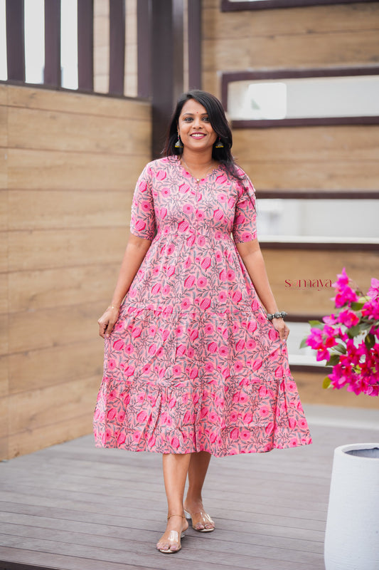 Peach day to night dress without lining