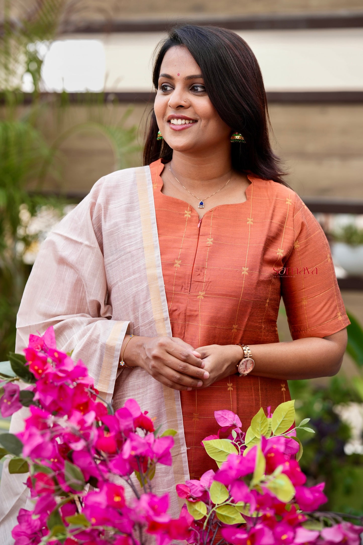 Amritha   raw silk kurta with dupptta ( ready to dispatch) set of 2