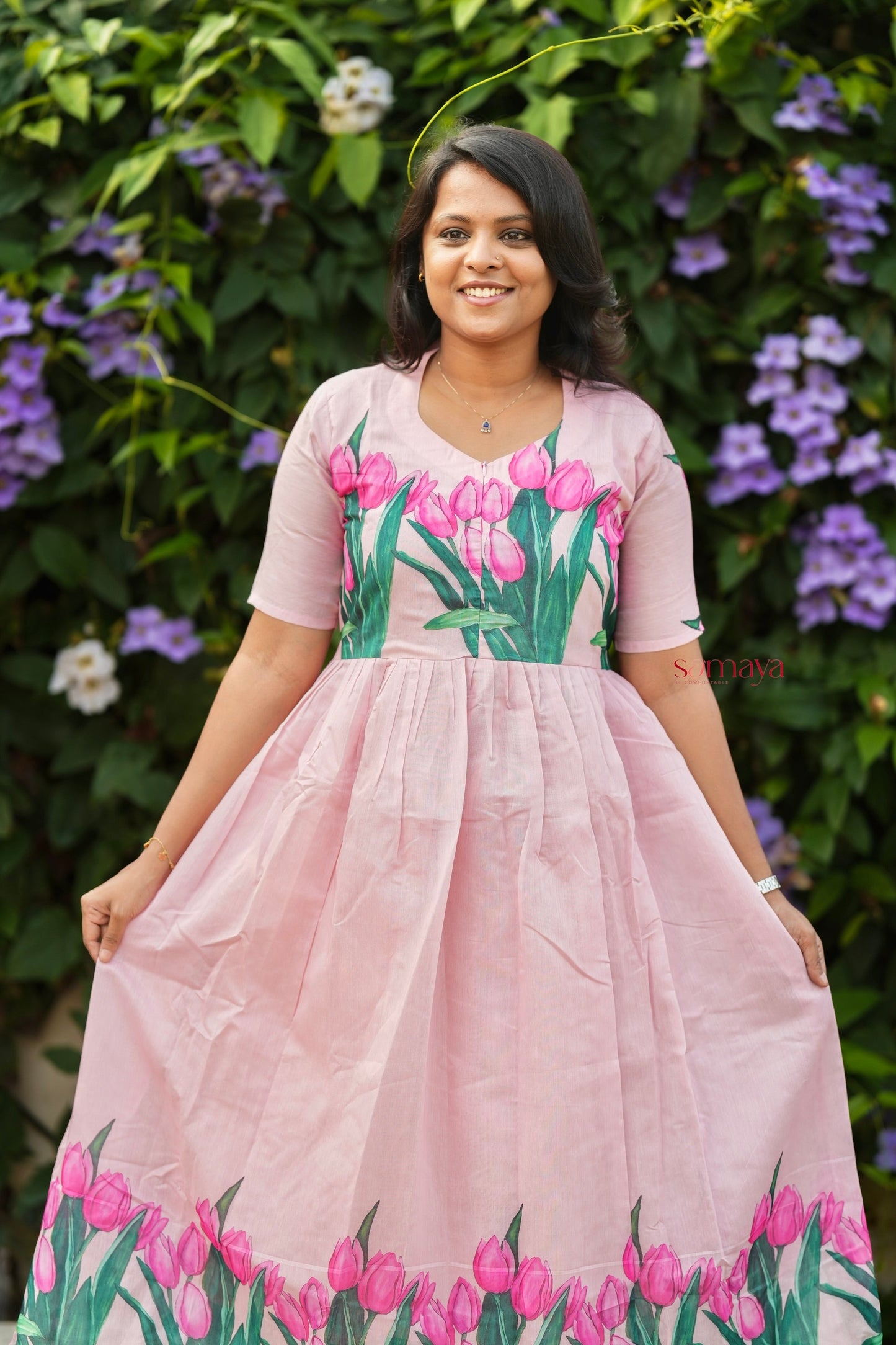 Tulip Pure Chanderi Dress With Lining ( ready to dispatch)
