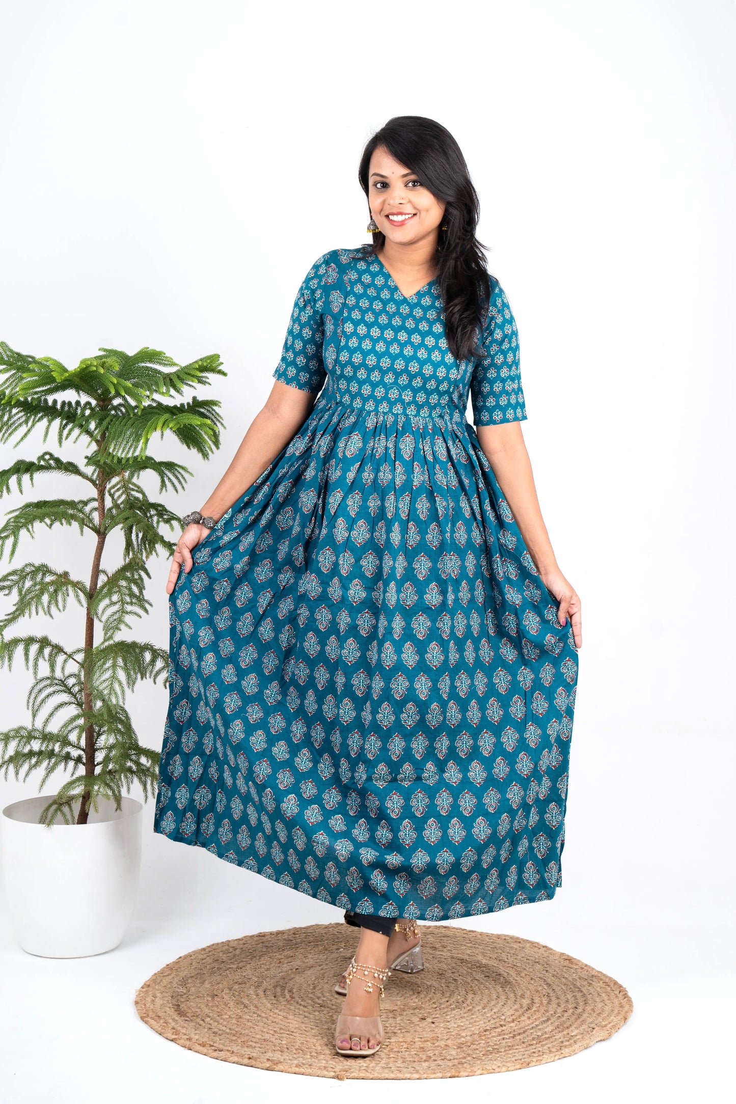 Maxi Geetham Maternity Feeding day to night dress without lining