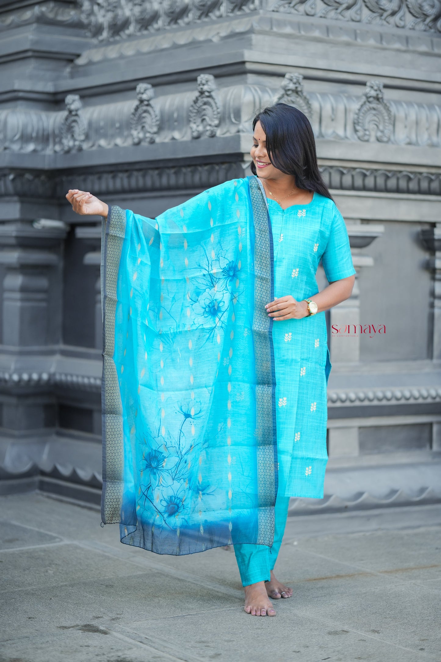 Neelam 3 piece  Salwar Set with organza dupptta ( ready to dispatch)set of 3