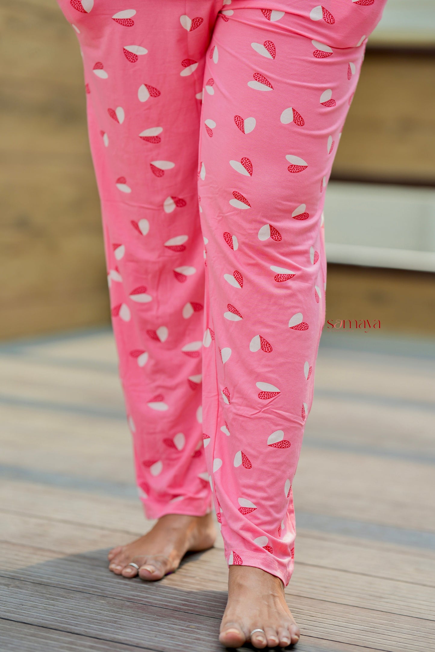 Peach heart Feeding Pant Set ( lightweight )