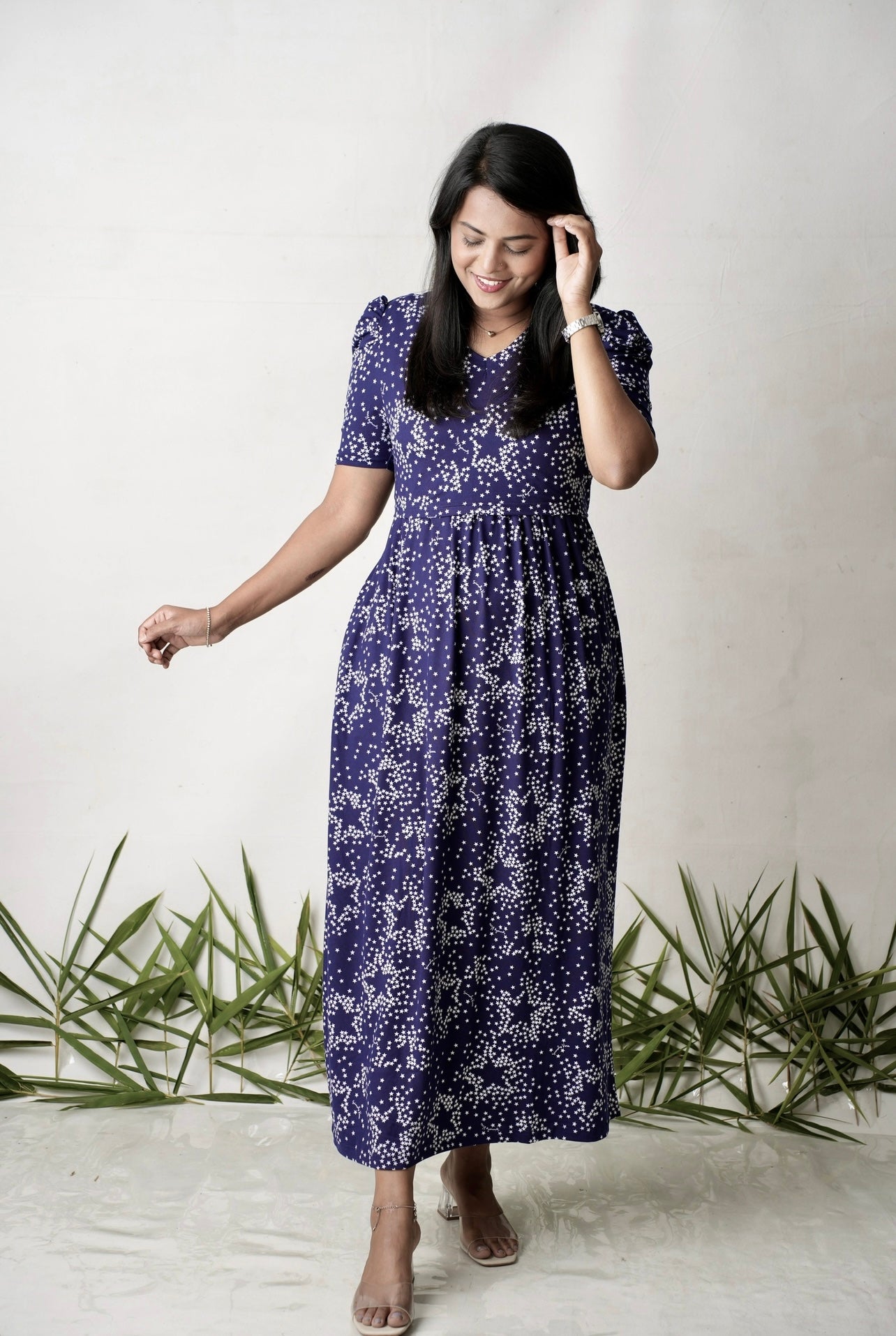 Maxi  Navy stardust Light Weight Dress