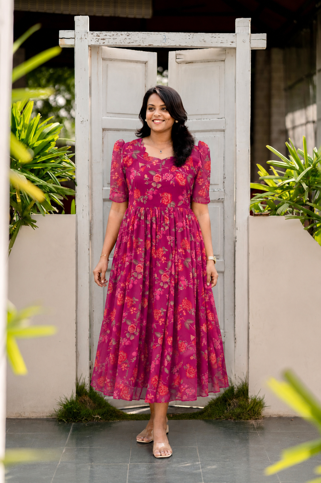 Nivisha georgette casual  Dress With Lining ( No-Iron Everyday Dress)