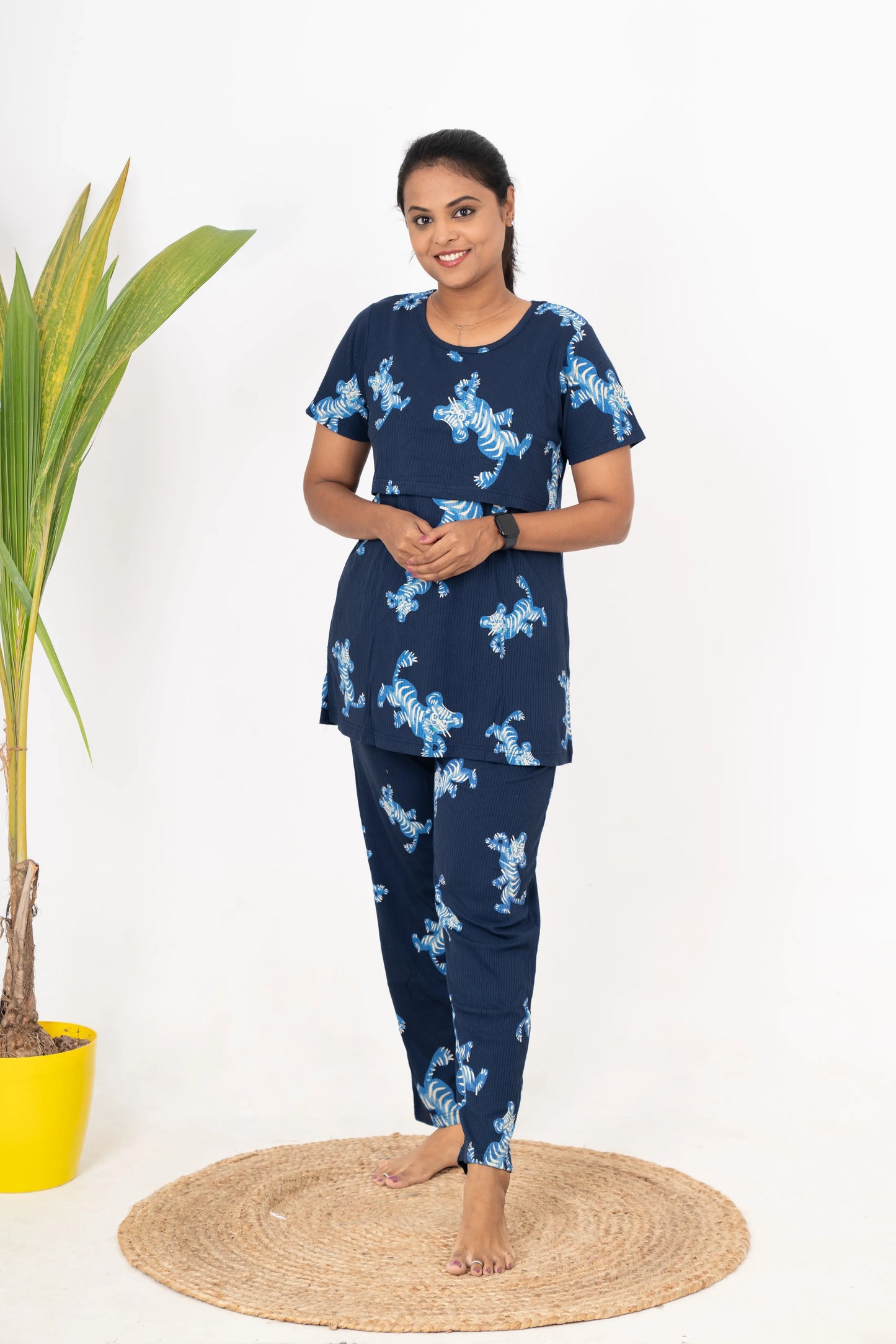 Tiger Feeding Pant Set Ribbed( thick weight )