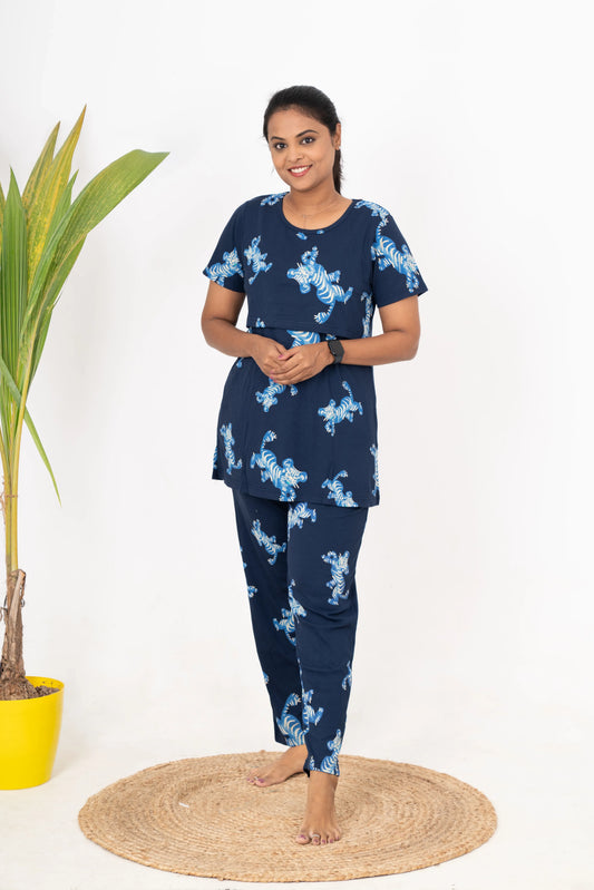 Tiger Feeding Pant Set Ribbed( thick weight )