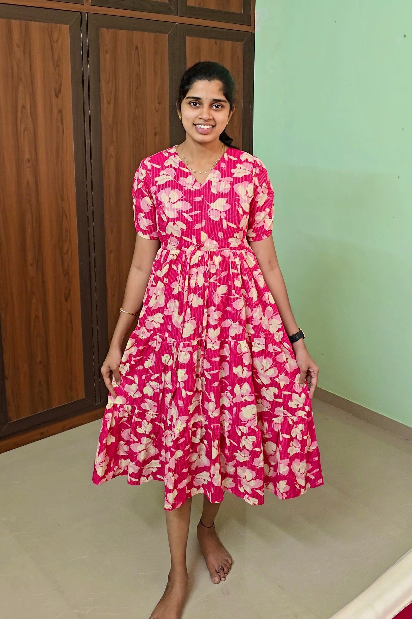 Dreamy kantha Casual Dress With Lining