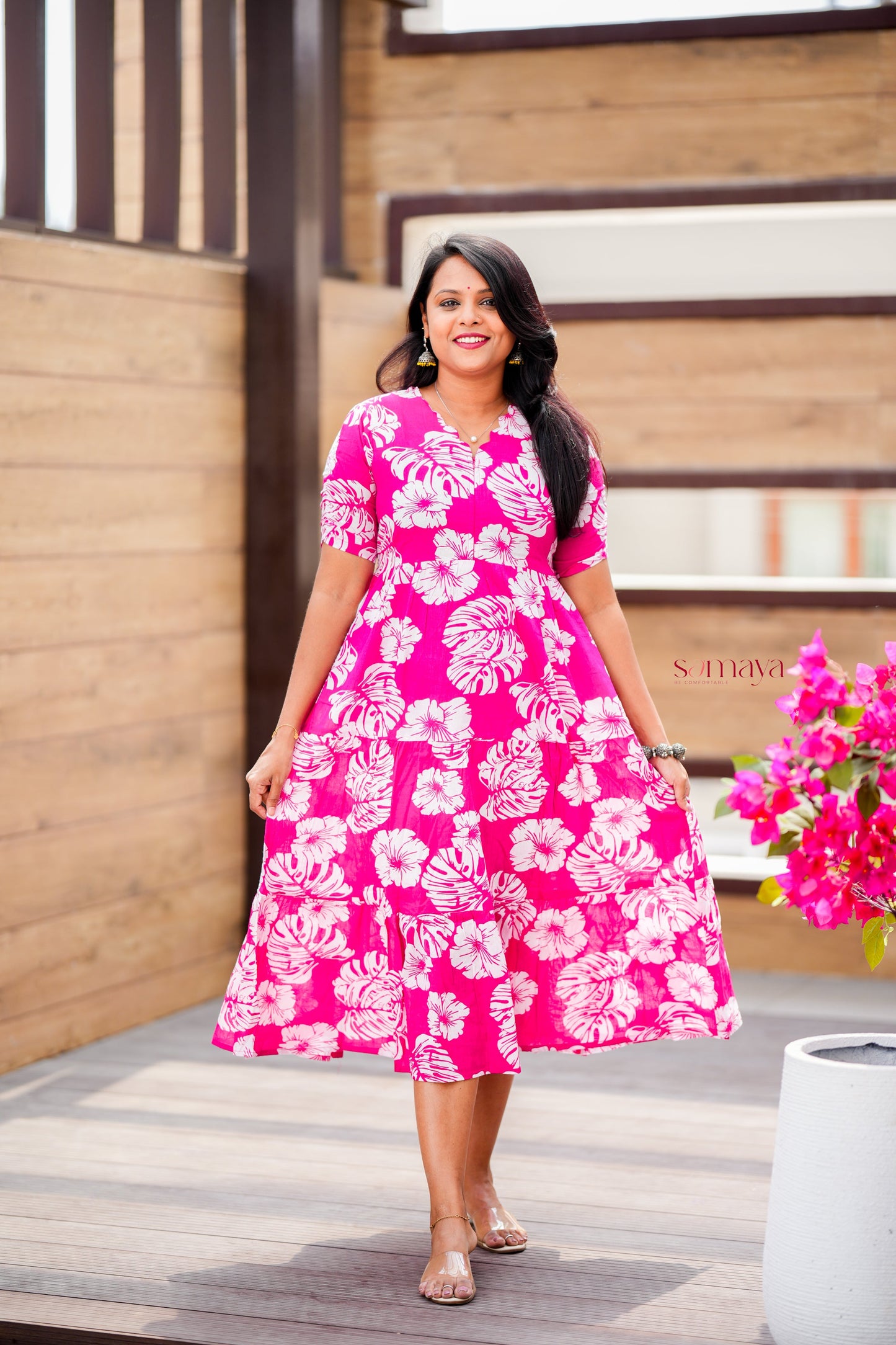 Rose day to night dress without lining