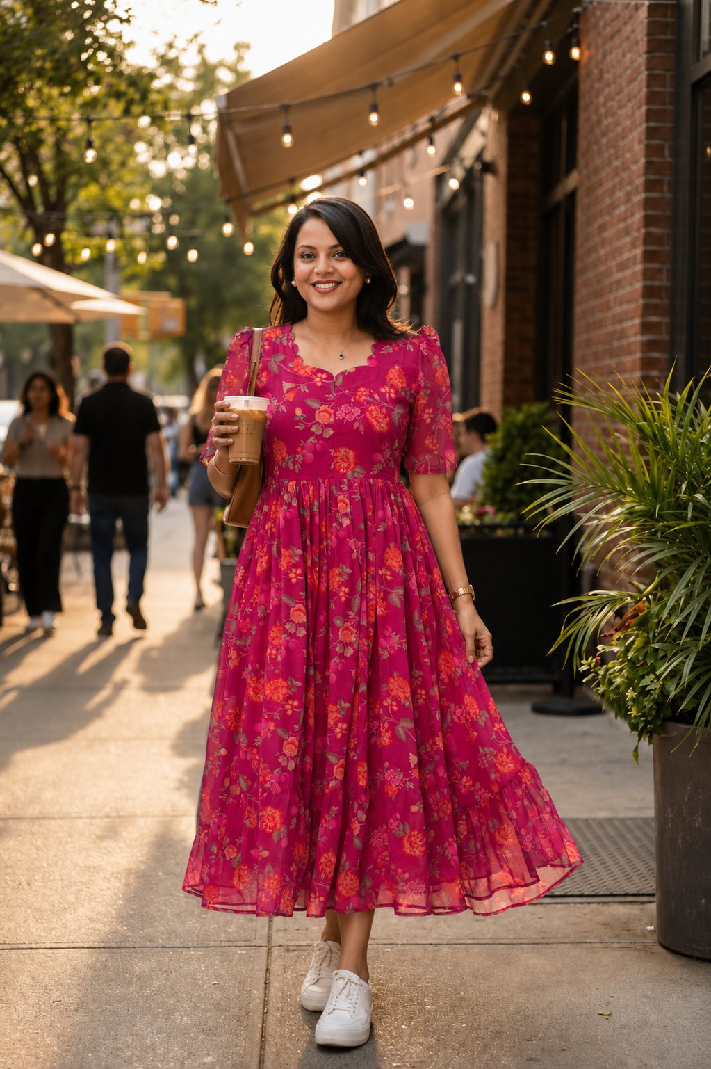 Nivisha georgette casual  Dress With Lining ( No-Iron Everyday Dress)