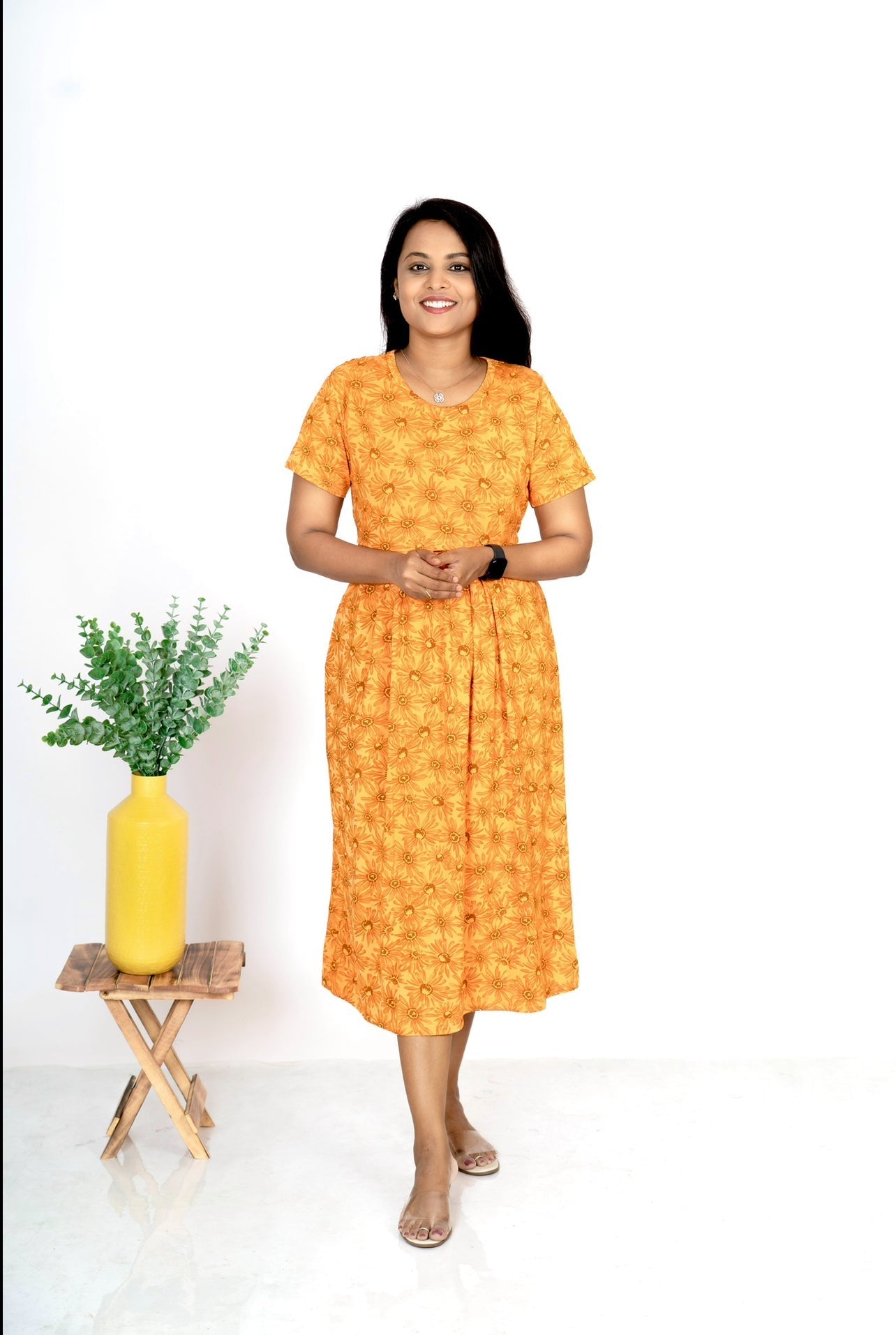 Midi sunflower Light Weight Dress