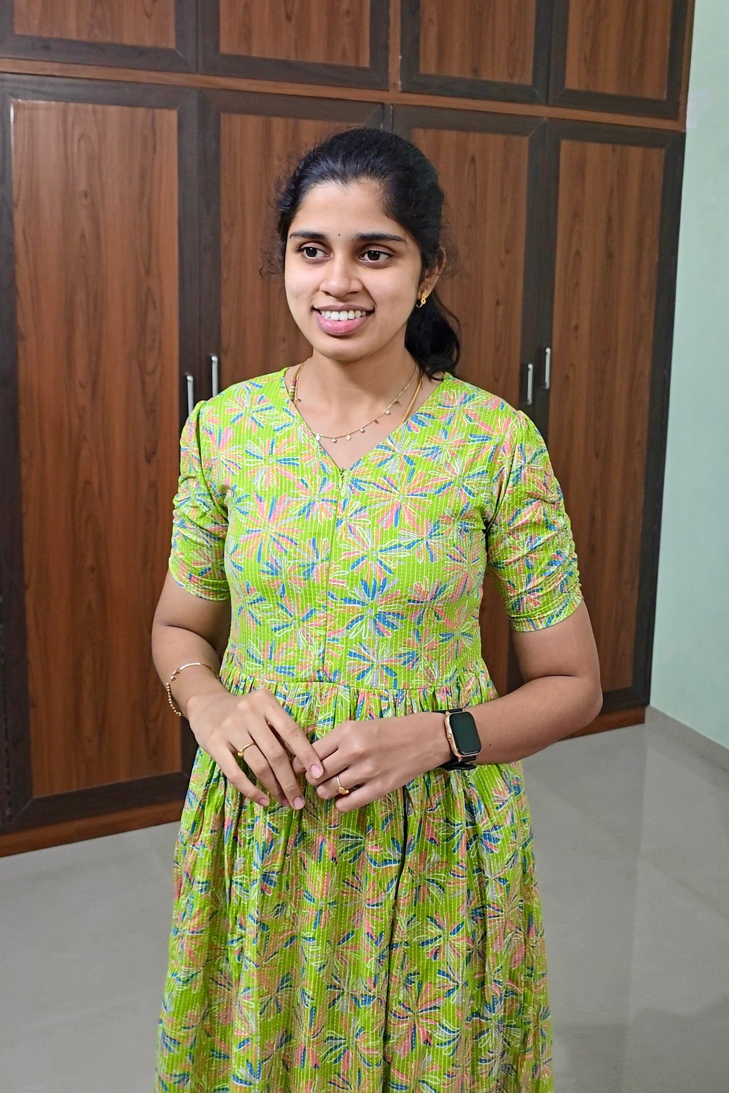 Green day to night dress without lining