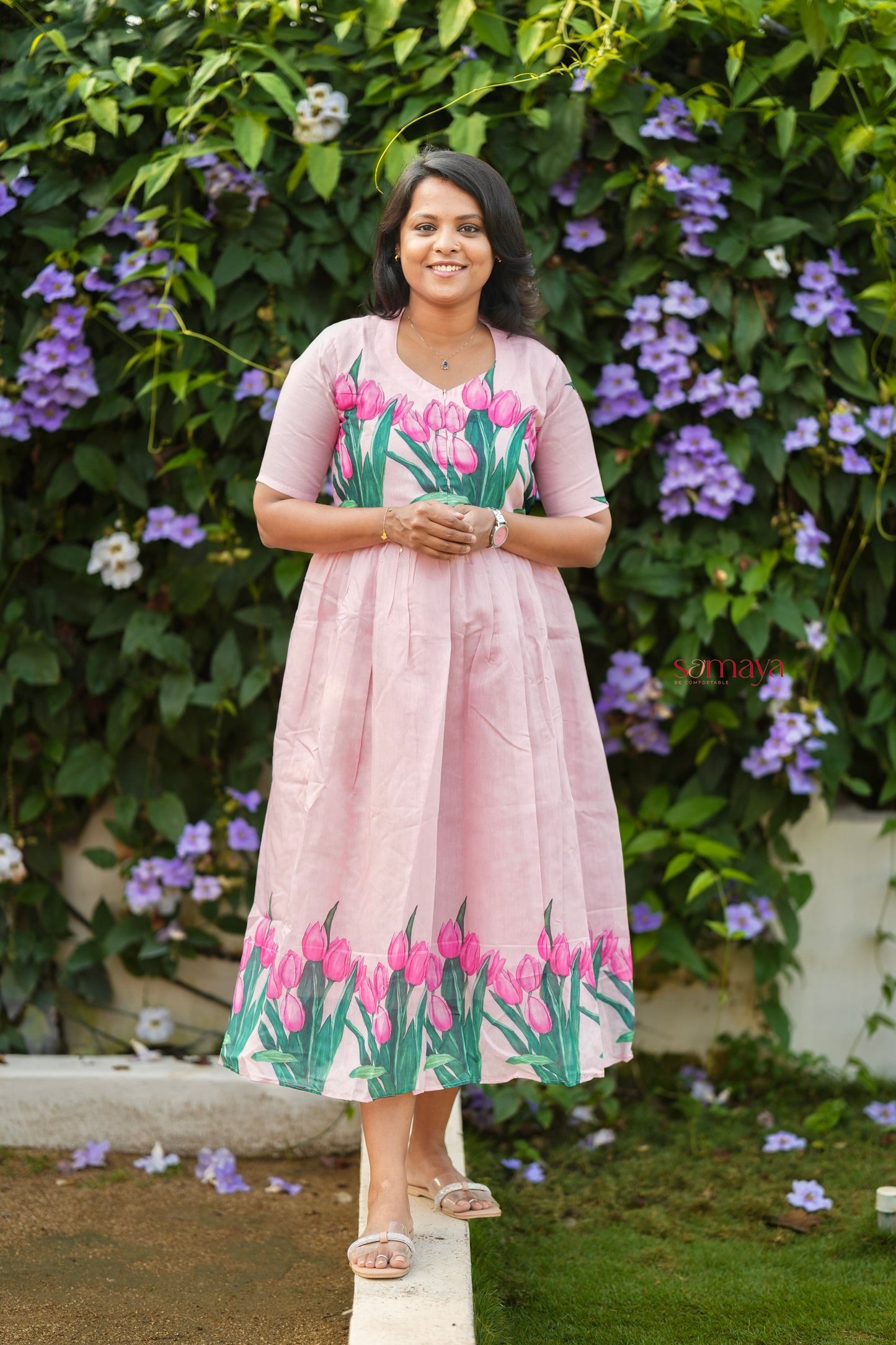 Tulip Pure Chanderi Dress With Lining ( ready to dispatch)