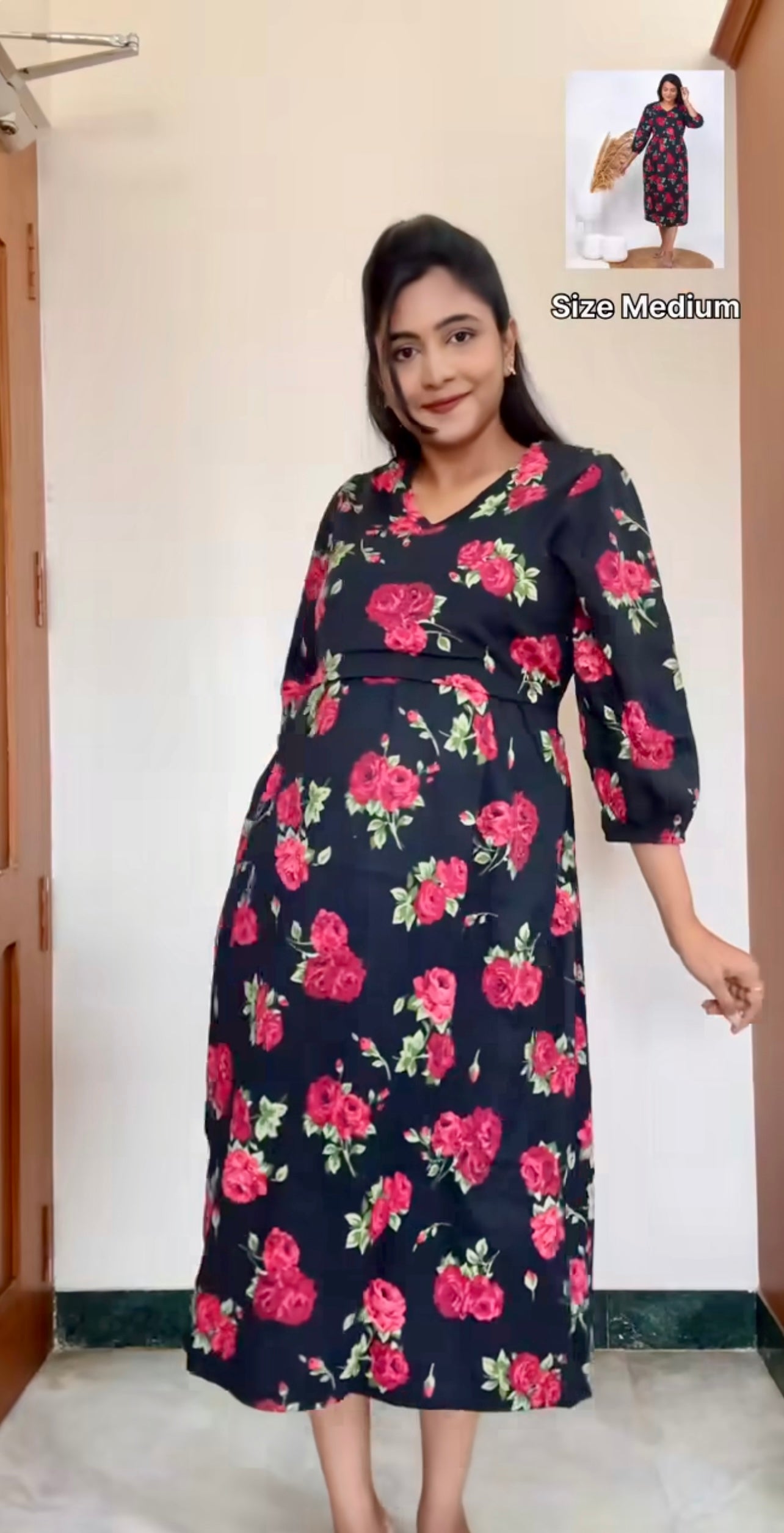 Midi Red Roja thick  Weight dress( Minor embroidery variation so sold at sale price )