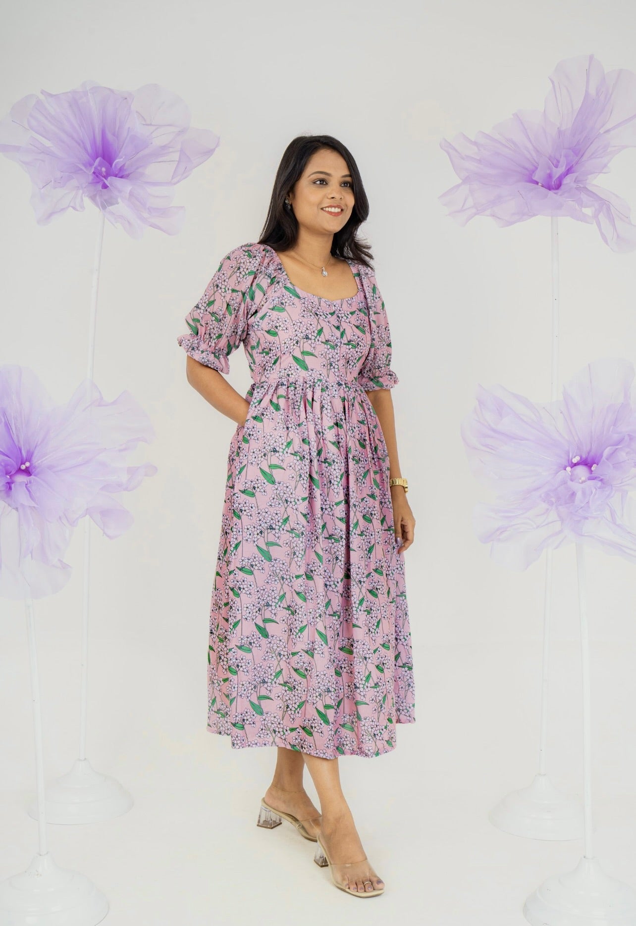 Emma  casual  Dress With Lining (No-Iron Everyday Dress)