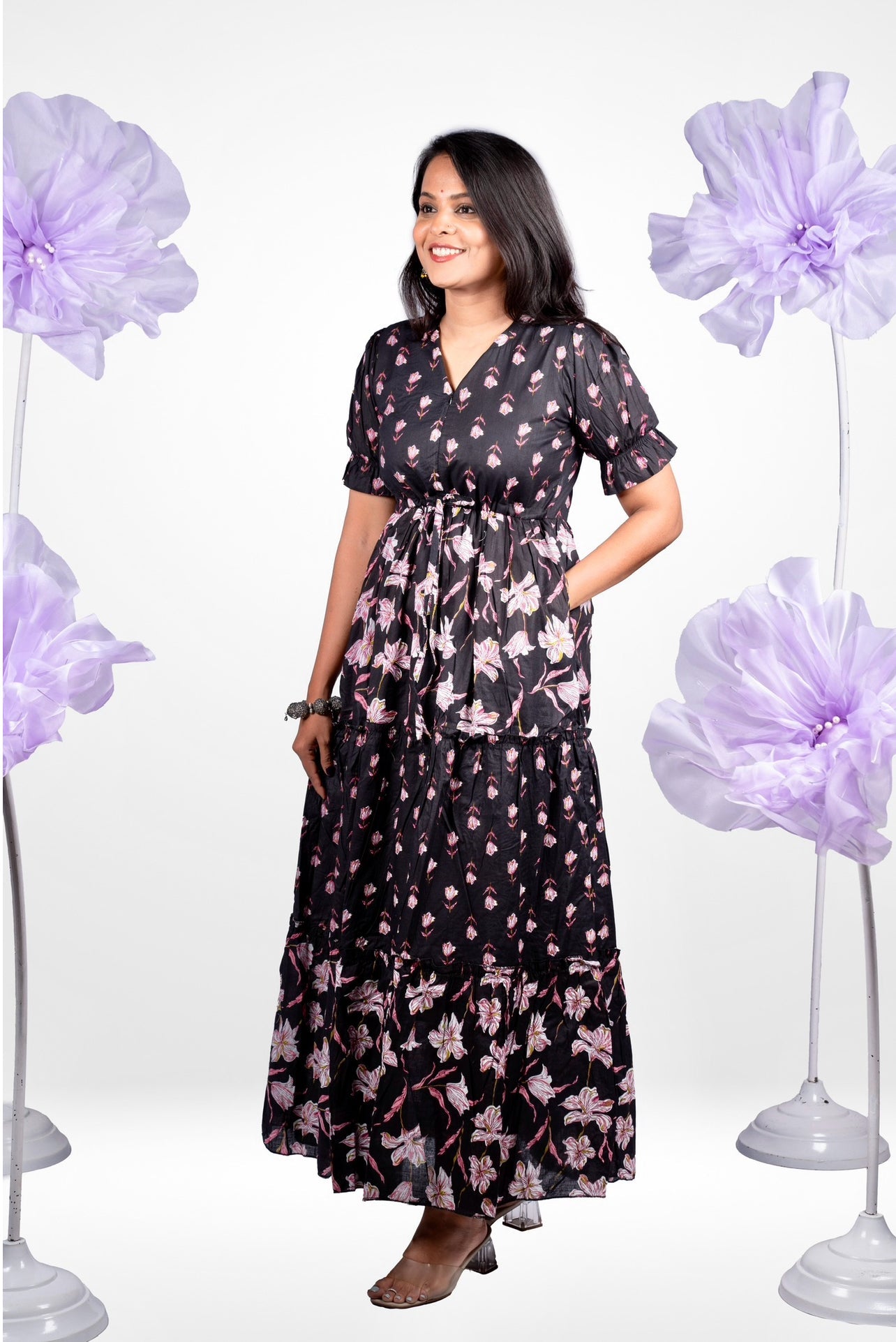 Cloud casual Maxi Dress With Lining